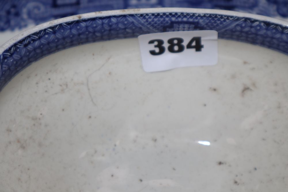 A collection of blue and white pottery